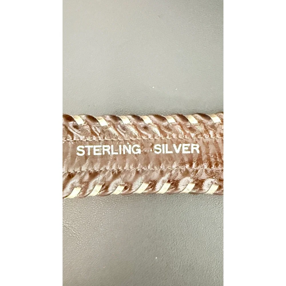 Schneider's Brown Leather Whipstitch Belt Sterling Silver Accents Size 32‎ Rodeo